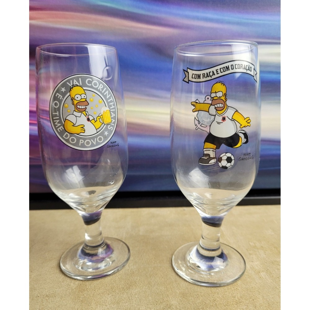 S.C. CORINTHIANS PAULISTA Brazil, Beer Glasses, Simpsons, 2014, Soccer, Football
